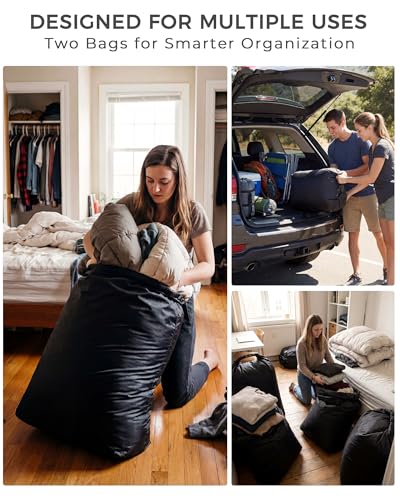 Travel Laundry Bag, Pump-Free Vacuum Compression Dirty Clothes Bag, Extra Large Reusable Waterproof & Washable Laundry Bag, Ideal for Suitcases, Road Trip Essentials, Black, 1 Pack (XL) - color: Black, size: 24"L x 34"W x 7.5"H