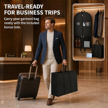 43Inch Garment Bags for Hanging Clothes, Suit Bags for Closet Storage 1Pack