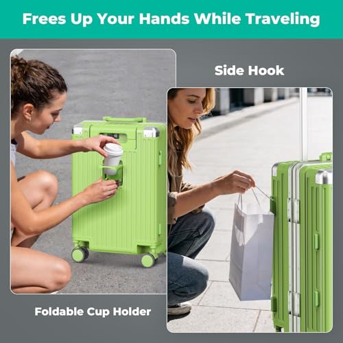 28 Inch Extra Large Luggage with USB Port & TSA Lock - color: Green, size: 28 Inch