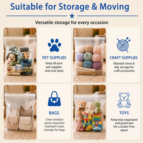 Extra Large 5 Gallon Zippered Plastic Bags for Storage - size: 5 gal-10 pack