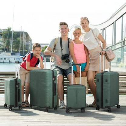 Karl home Luggage Sets 4 Piece, Dark Green, 16/20/24/28" - color: Dark Green, size: 4 Piece Set (16in/20in/24in/28in)