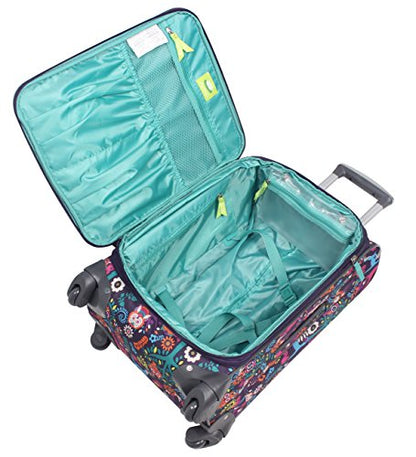 Lily Bloom Midsize 24" Expandable Design Pattern Luggage With Spinner Wheels For Woman (24in, Wildwoods) - color: Wildwoods