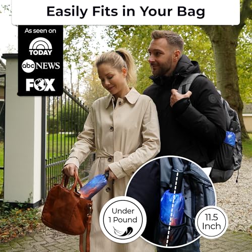 TUMELLA Strongest Windproof Travel Umbrella (Compact, 100MPH Wind-Tested), Light, Portable, One-Handed Use, Automatic Folding Rain Umbrella, Durable, Premium Grip, Fits Car & Backpack - color: 1-pack Nebula