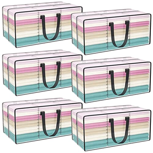 Heavy Duty Extra Large Clear Moving Bags with Strong Zipper Handles - color: Clear, size: 6 Pack