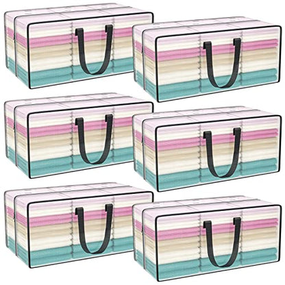 Heavy Duty Extra Large Clear Moving Bags with Strong Zipper Handles - color: Clear, size: 6 Pack