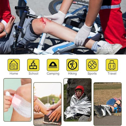 First Aid Kit 300PCS Car Home Camping Essentials Yellow 1st Aid - color: Yellow-300pcs