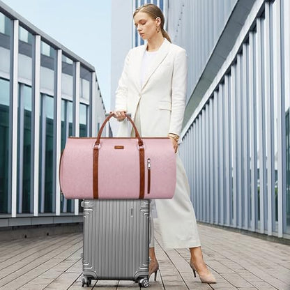 Convertible 2-in-1 Garment Bags for Travel with Waterproof Shoe Compartment - color: 5-Pink