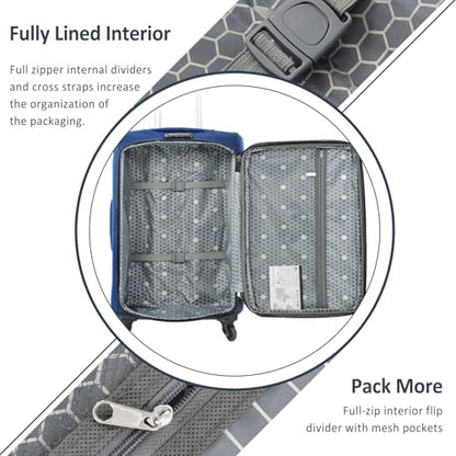 Softside Luggage Expandable 3 Piece Set Suitcase Upright Spinner Softshell Lightweight Luggage Travel Set
