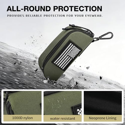 Tactical Molle Glasses Case, Shockproof Eyeglass Pouch for Glasses - color: 03-army Green