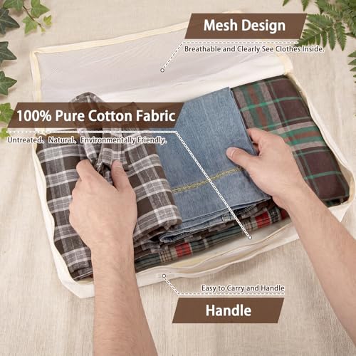 Shinymoon 3 Set 100% Cotton Packing Cubes 18"x12"x4" Mesh Regular - style: Mesh