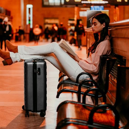 NINETYGO Luggage Sets 2 Piece, Carry On Luggage Airline Approved, Large Checked Luggage with Spinner Wheels, Lightweight, Hard Shell PC Suitcase Sets, TSA Approved, 20in/28in (Grey, Rhine Basic) - color: 02-Grey (Basic), size: Set 2PCS (20-Inch/28-Inch)