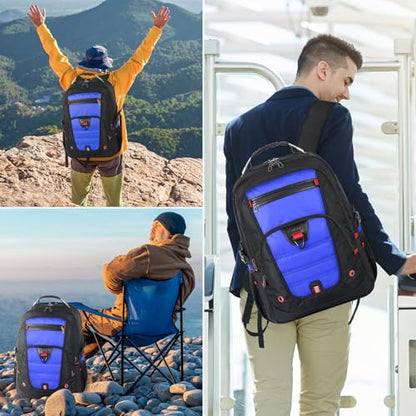 Z-MGKISS 52L Extra Large Travel Backpack for Men&Women, Fit 17.3" Laptops - color: Blue, size: 17.3 Inch (20''x15''x10'')