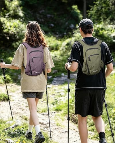 Small Foldable Hiking Backpack for Women Men, 15L Ultralight Collapsible Daypack for Traveling Outdoor Daily, Green - color: Green