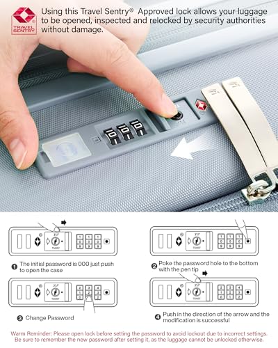 Hanke Top Opening 20" Carry On Luggage Expandable Hard Shell Grey | Fits Most Overhead Bins, 15.6" Laptop Compartment, Lightweight, 360° Spinner Wheels, TSA Lock, Cup Holder & Hook, USB Port - color: Grey, size: 20 Inch EXT