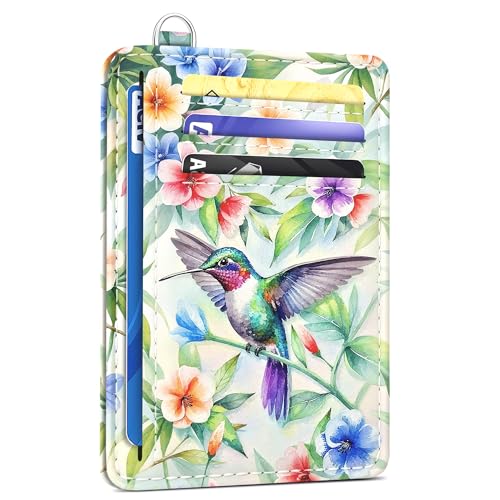 SEAVILIA Small Credit Card Holder for Women, Slim RFID Blocking Wallet - color: Hummingbird