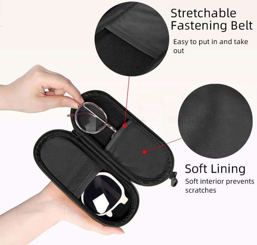 Dual Glasses Case PU Hard Shell Multiple Eyewear Storage Box Shockproof Portable Travel Double Sunglasses Glasses Organizer for Men Women