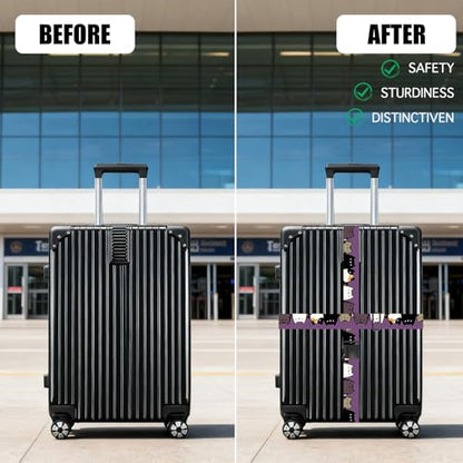 Nuxovilar Luggage Straps Set for Suitcase 1.96x71in Polyester - color: YLU10318, size: 1.96"x70.86"