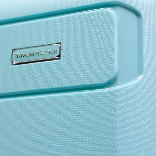 Traveler's Choice Pagosa Hardshell Expandable Luggage with Spinner Wheels, Baby Blue, 2-Piece Set (22/27) - color: Baby Blue, size: 2-Piece Set (22/27)