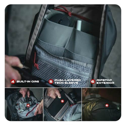 Vertx Urban Ghost Tactical Backpack (20L) – Durable Ripstop CCW Carry Pack with Rapid Access Tab, Lockable Zippers, It's Black - One Size - color: It's Black - 20l, style: Urban Ghost Pack 20l