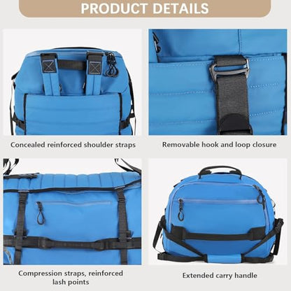 Rolling Duffle Bag with Wheels,86L 30”Carry on Luggage with Wheels,Folding Travel Bag,Duffle Backpack with Separate Shoe Compartment (Blue) - color: blue, size: 86L duffle bag