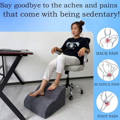 Foot Rest for Under Desk at Work.Multifunctional 3-Tier Foot Stool - color: Dark Grey