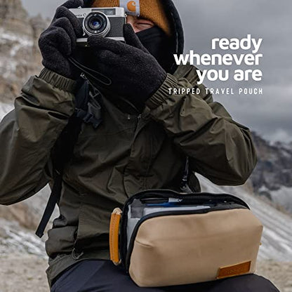 TRIPPED Travel Gear Tech Organizer Pouch for Cables and Accessories - color: Tan
