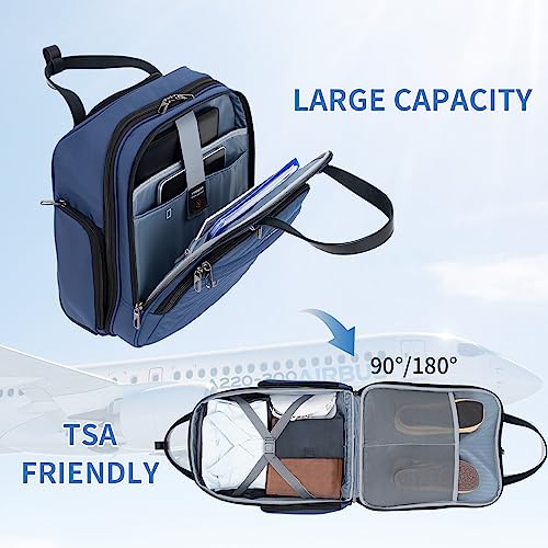 VANKEAN 16" Underseat Rolling Suitcase Travel Business Lightweight - color: Haze Blue
