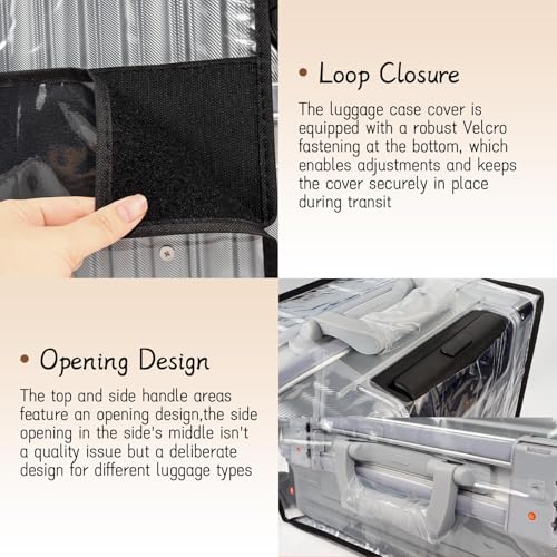 PVC Suitcase Cover Protector,20/22/24/26/28/30 Inch Suitcase Baggage Covers,Transparent Luggage Cover for Wheeled Suitcases (30‘’) - size: 30‘’