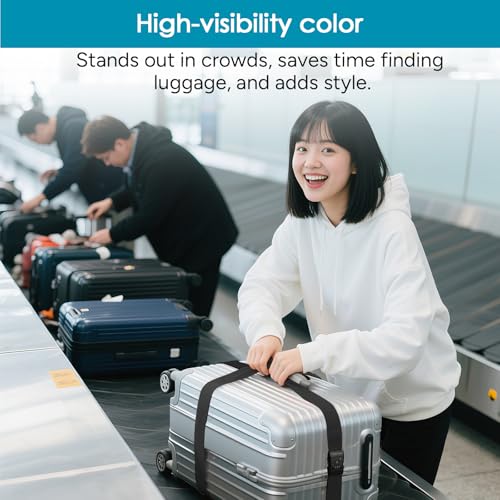 Travel Inspira TSA Accepted Long Luggage Cross Straps for Suitcases - color: Cross Black