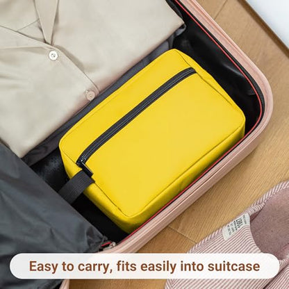 Elviros Unisex Toiletry Bag, Lightweight Travel Dopp Kit, Bright Yellow - color: Bright Yellow, size: Small