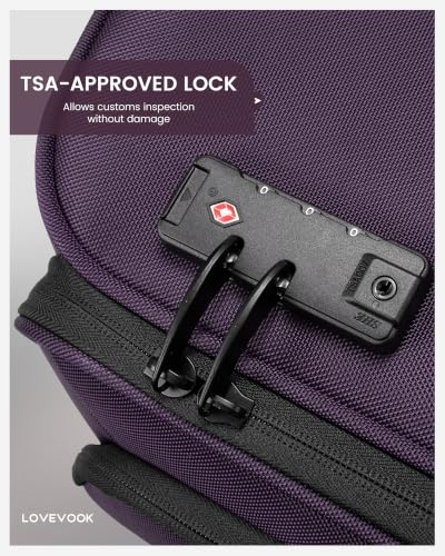 Carry On Luggage 22x14x9 Airline Approved with TSA Lock for Business Trip - color: Purple, size: 22 Inch - Carry-On