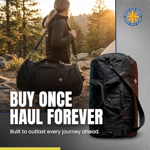 175L Travel Duffle Bag, Heavy Duty Ripstop Gym Weekender Bag - color: International Orange, size: 18" x 42" (175 Liters)