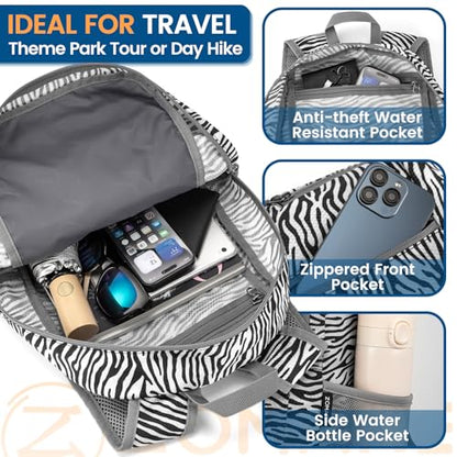 ZOMAKE Lightweight Packable Backpack 25L, Foldable Hiking Daypack - color: Zebra Print, size: 25L
