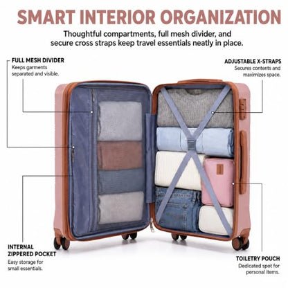 CONCEPTEN Expandable Carry on Luggage 3 Piece Suitcases with Spinner Wheels - color: Champagne Gold, size: 3 Piece