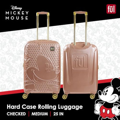 FUL Mickey Mouse Disney Kids Suitcase, Gold - color: Gold, size: 25 Inch