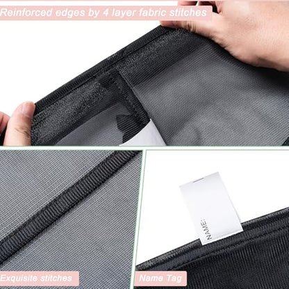 4 Pack Mesh Travel Laundry Bag 12" x 16"Extra Large Dirty Clothes Organizer - color: Black+Black+Black+Black, size: 12"x16"