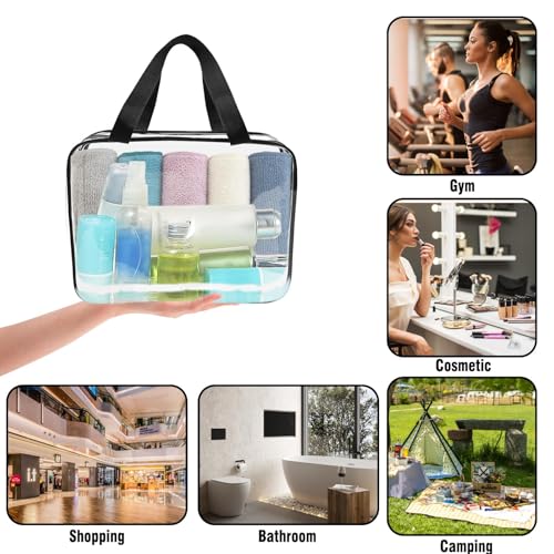 APREUTY 3 Pack Large Clear Makeup Bag, TSA Approved Toiletry Bag Set, Black - color: Black-3PCS (Large)