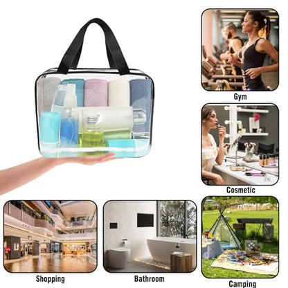 APREUTY 3 Pack Large Clear Makeup Bag, TSA Approved Toiletry Bag Set, Black - color: Black-3PCS (Large)