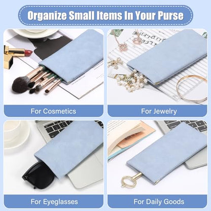 Sightor Sunglass Case, 2 Pcs Soft Eyeglass Cases for Women Glasses Pouch - color: Rose, Blue