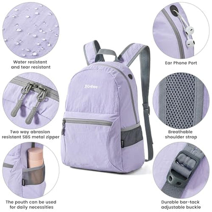 G4Free 20L Small Packable Travel Hiking Backpack for Men Women - color: Light Purple, size: 20L