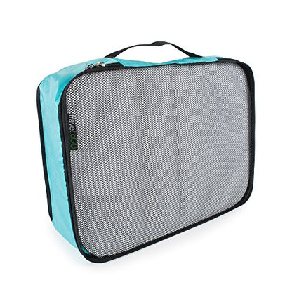 TraveltoGO 4-Piece Mesh Travel Packing Organizer Cube Set, Blue - color: Sky Blue