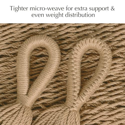 PNAEUT Handwoven Rope Mayan Hammock for Outside, 600 lbs Capacity - color: Tan, size: X-Large