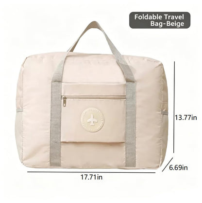 Lightweight Travel Duffel Bag, Foldable Carry on Weekender Overnight - color: Off White