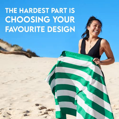Dock & Bay Quick Dry Beach Towel - Cabana - Cancun Green - Large - color: Cabana - Cancun Green, size: Large (160x90cm, 63x35")