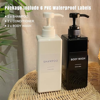 Shampoo and Conditioner Dispenser for Bathroom, Shower Soap Bottles Black - color: Black