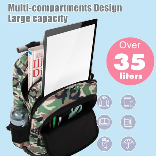 Tilami Rolling Backpack for Boys and Girls,Camouflage - color: Camouflage