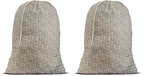 Nylon XL Laundry Bag - Locking Drawstring Closure, Machine Washable, These Large Bags Will Fit a Laundry Basket and Strong Enough to Carry up to Two Loads of Clothes (Leopard | 30" x 40") (Pack of 2) - color: Leopard, size: 30" x 40" (Pack of 2)