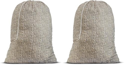 Nylon XL Laundry Bag - Locking Drawstring Closure, Machine Washable, These Large Bags Will Fit a Laundry Basket and Strong Enough to Carry up to Two Loads of Clothes (Leopard | 30" x 40") (Pack of 2) - color: Leopard, size: 30" x 40" (Pack of 2)
