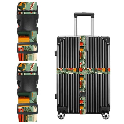 Nuxovilar Luggage Straps Set for Suitcase 1.96x90.5in Polyester - color: YLU10340, size: 1.96"x90.5"