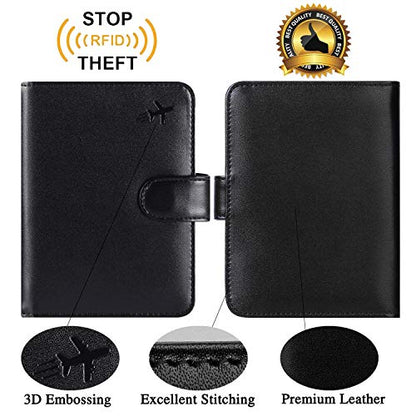 Passport Holder Cover Wallet RFID Blocking, Travel Essentials - color: Z _ #Black